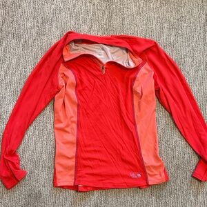 Mountain Hardwear Women's Vibrant Red and Orange Hoodie